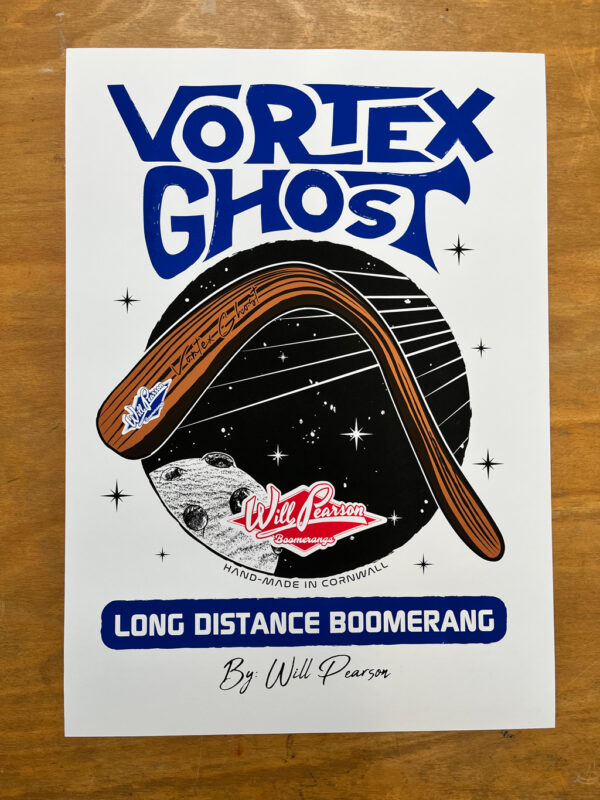 Will Pearson Vortex Ghost Boomerang Screen Printed Poster Limited Edition 500